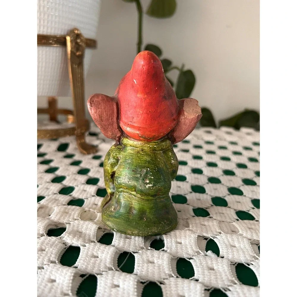 Vintage Disney Dopey Dwarf Figurine Distressed Cottagecore Gnome Shelf Decor